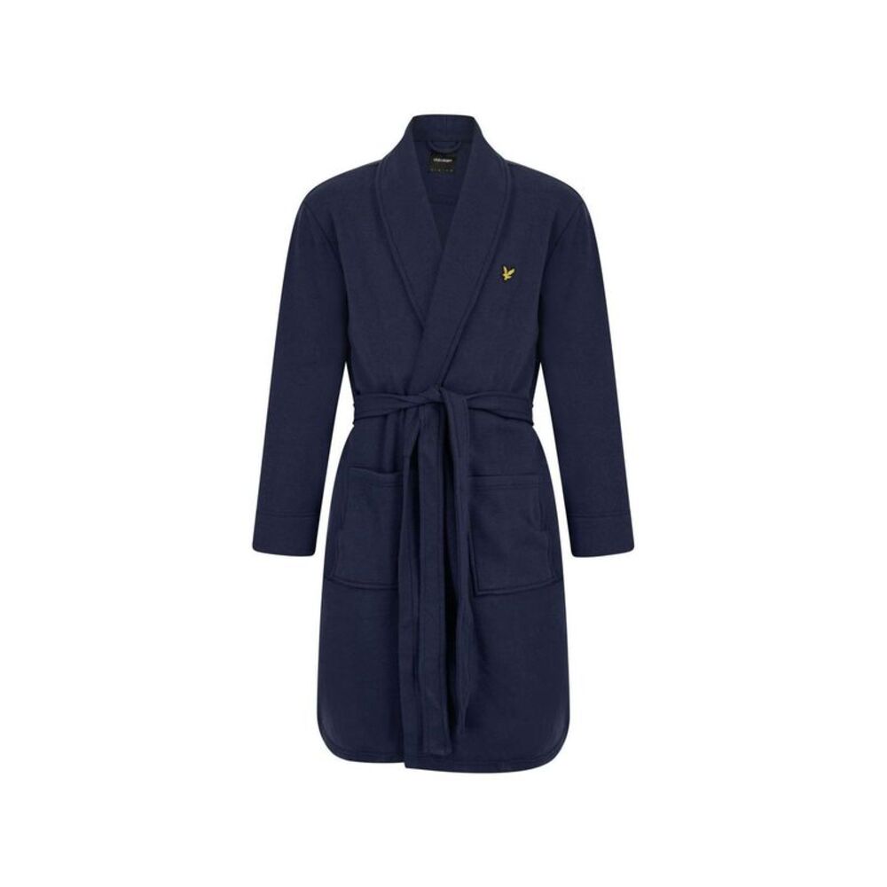 Lyle & Scott Mens Embroidered Logo Bathrobe / Peacoat